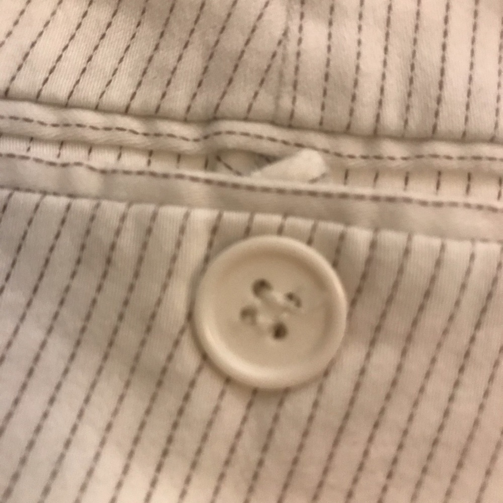 Creme stripped slacks